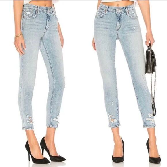 Agolde Denim - AGOLDE Sophie High Rise Skinny Crop Parallel Light Wash Jeans